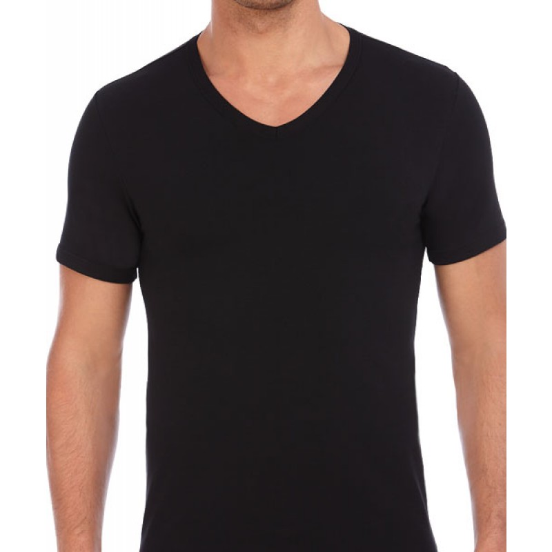 Camiseta hombre de set de manga corta y cuello pico. 3 colores - Merceria  Montse